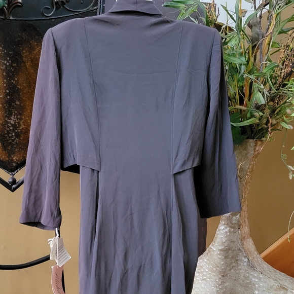 NEW Vintage 80s Dress Michael Blair Double Breasted Trench Long Layered Look S - Picture 5 of 11